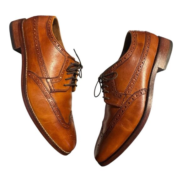 Cole Haan Men's Brown Leather Grand OS Wingtip Oxford Dress Shoes Size 11 C20736 - Picture 4 of 9